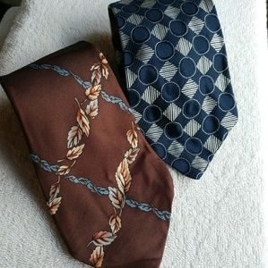 Lot of 2 Imported All Silk Italian Neck Ties